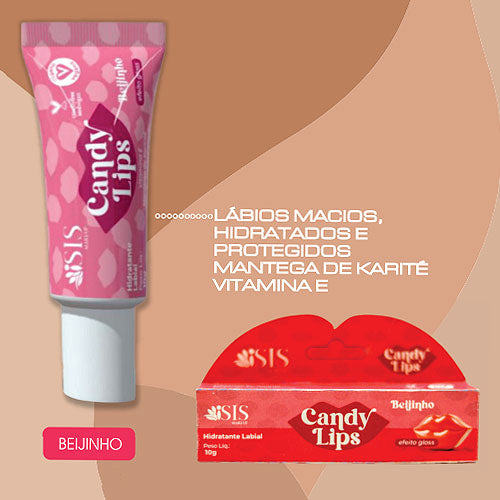 Hidratante Labial Vegano - Candy Lips Beijinho 10g | Isis Makeup