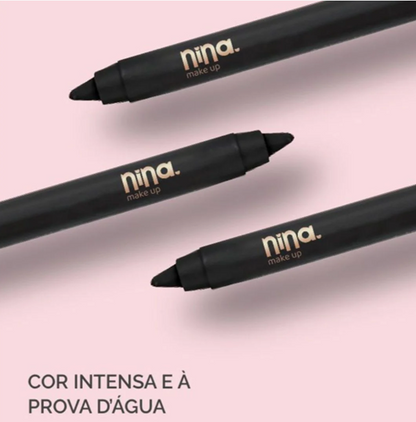 Lápis Delineador para Olhos - Carbon Black | Nina Makeup