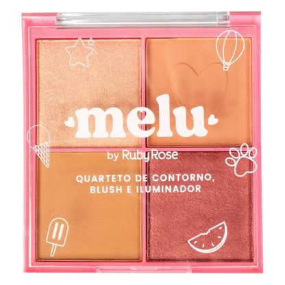 Quarteto de Contorno Blush e Iluminador - Nude | Melu by Ruby Rose